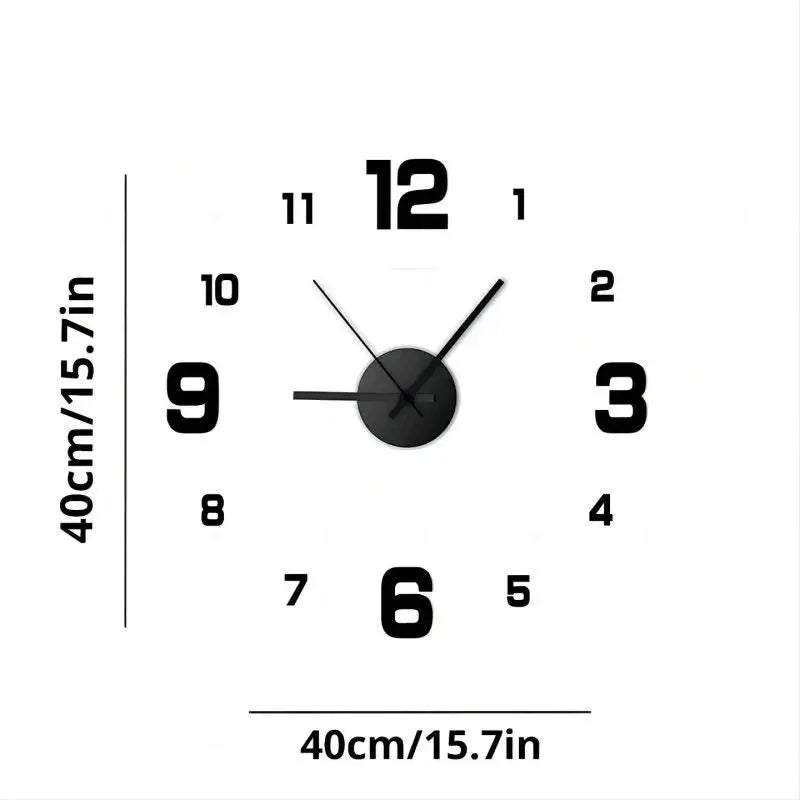 NONE Frameless DIY Wall Clock Wall Decal Living Room
