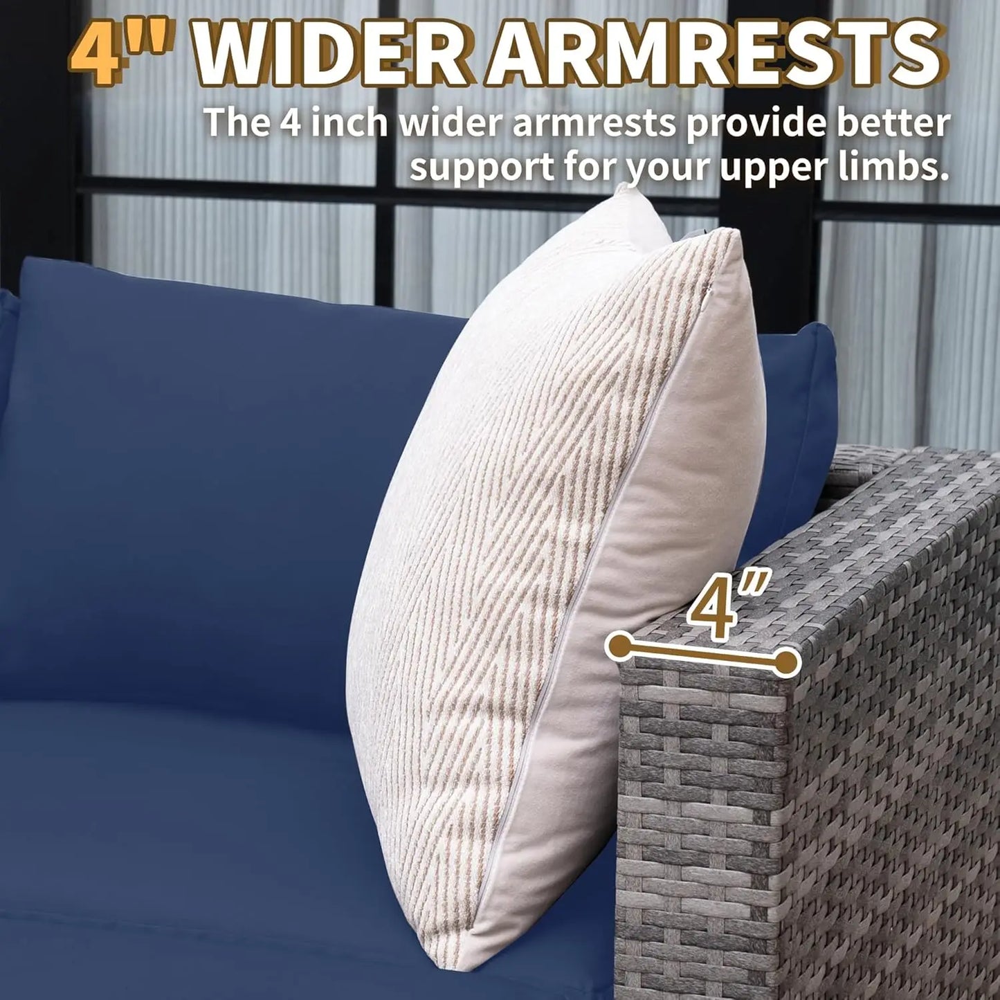 Patio Sofa Set Outdoor Sectional Modular Design All Weather