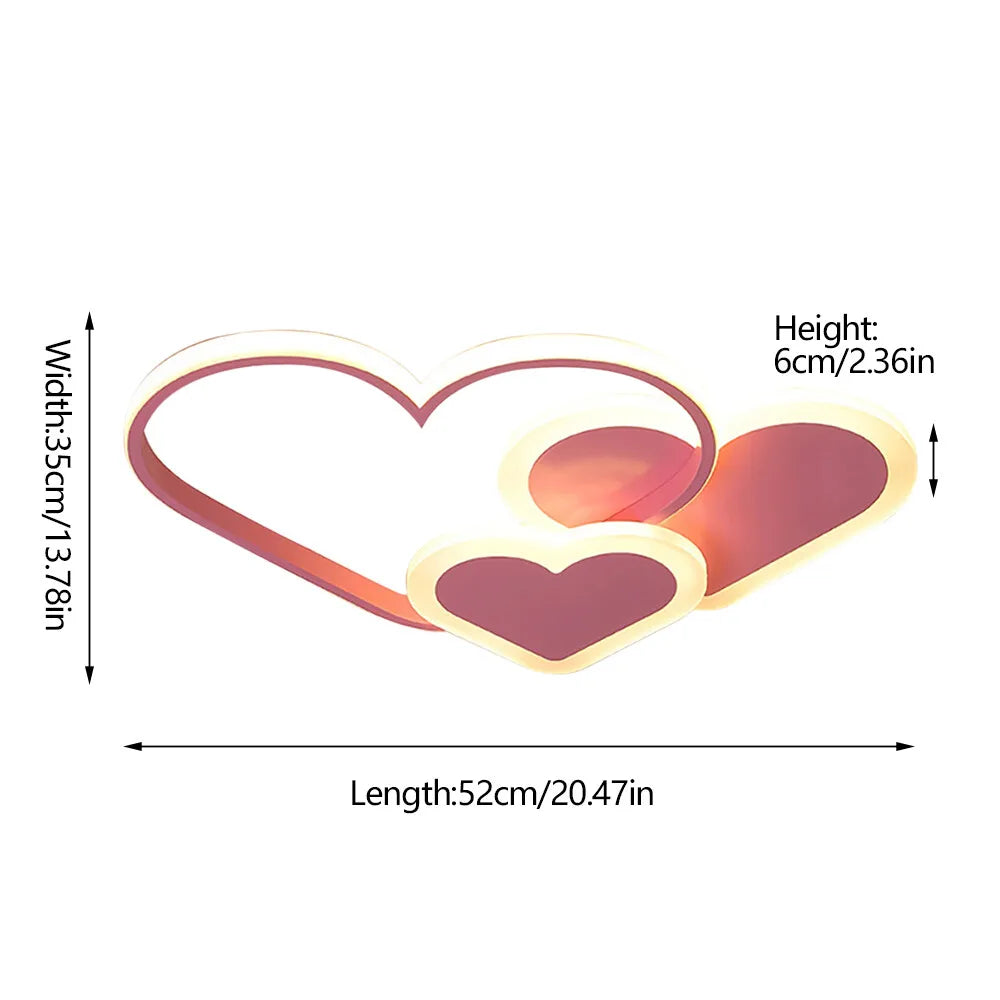 Heart-Shaped LED Ceiling Lamp With Remote Control 36W 3000-6000K