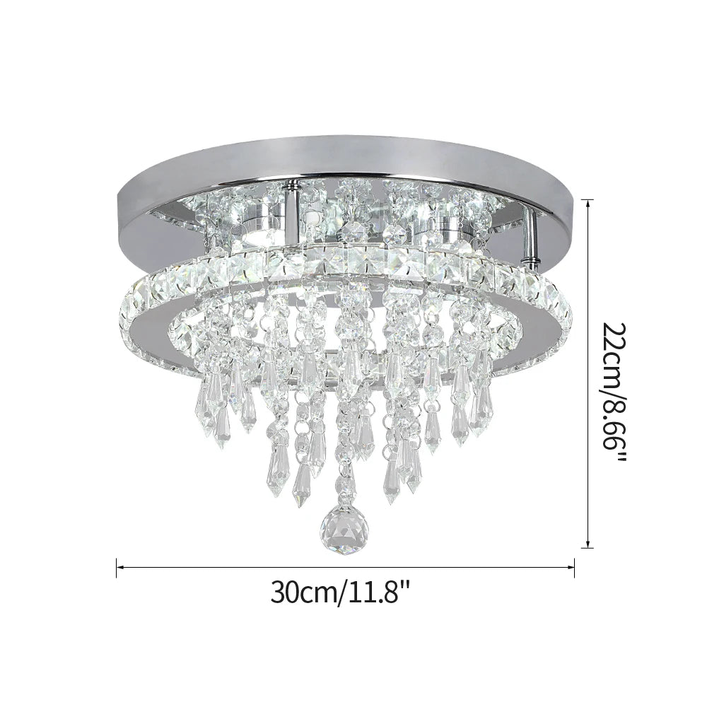 GreeLustr Crystal LED Sun Moon Ceiling Pendant Chandelier