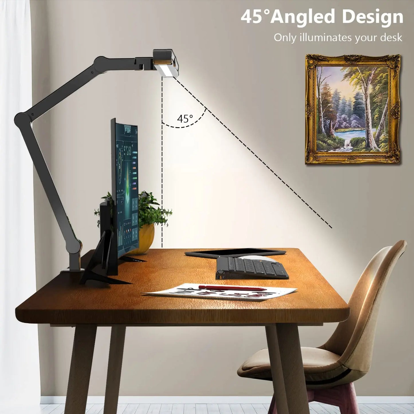 Aiopp Three Head Desk Lamp With Memory Function And Five Color Temperatures LED