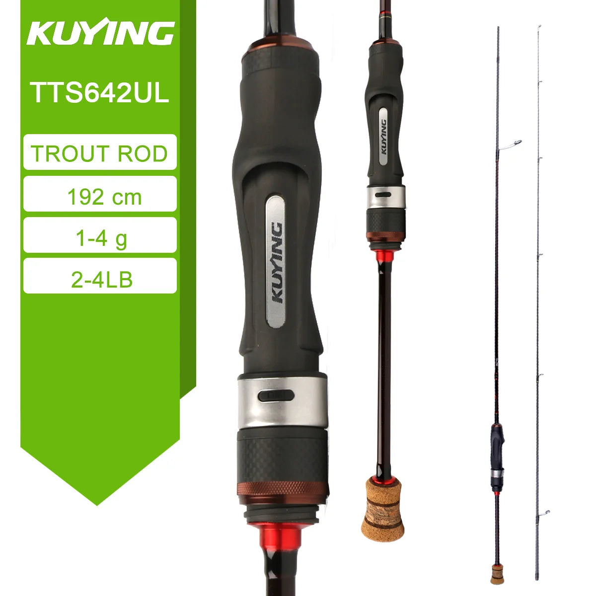 Kuying Teton Spinning Casting Rod BFS Pole Carbon 0.8-8g 1-8lb