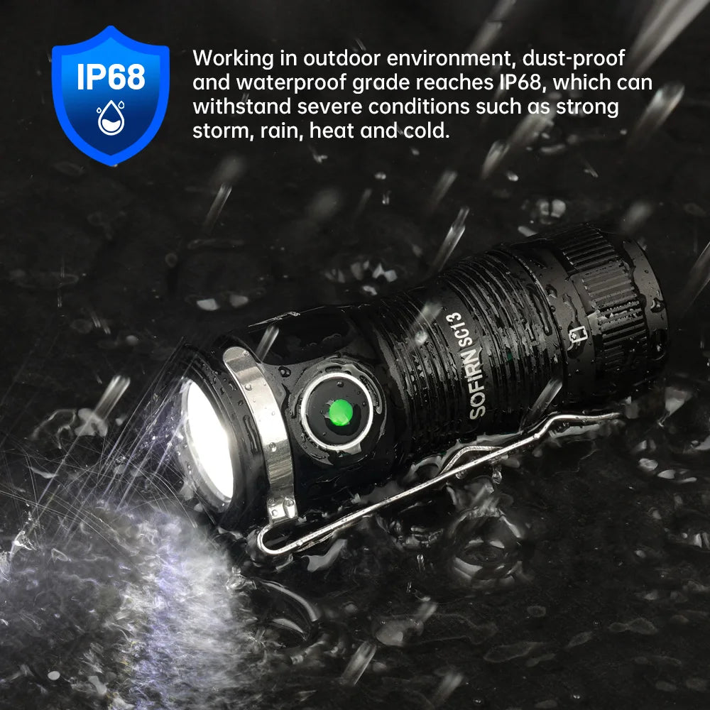 Sofirn Mini SC13 SST40 LED Flashlight 1300lm Keychain