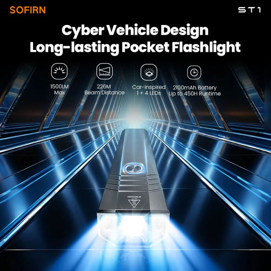 Sofirn ST1 1500 Lumen USB C Rechargeable EDC Flashlight