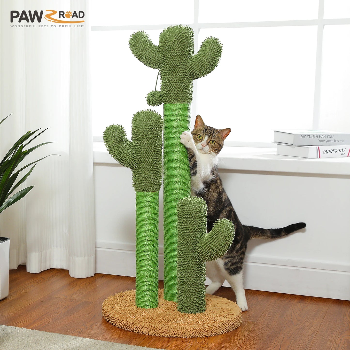PEQULTI Cactus Cat Tree With Cozy Condo And Hammock