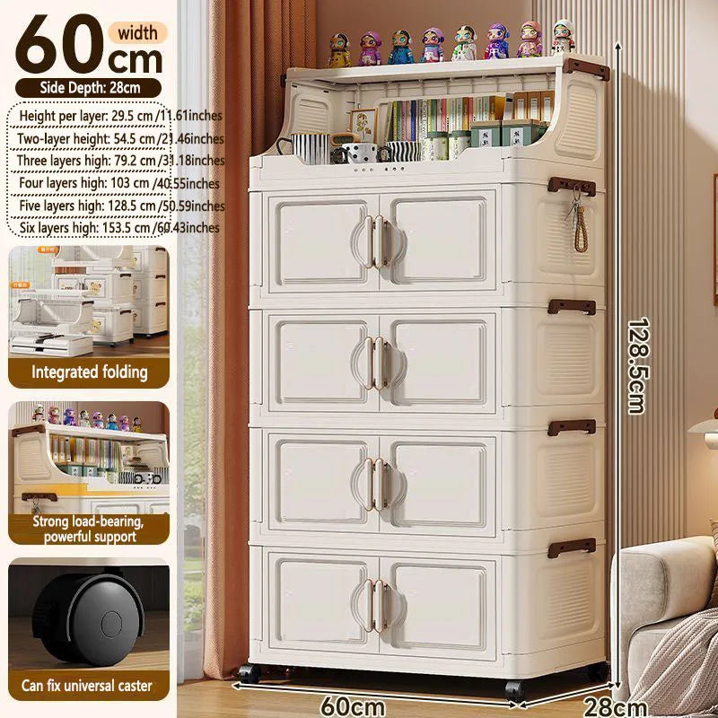 Multi Layer Foldable Plastic Snack And Toy Storage Rack