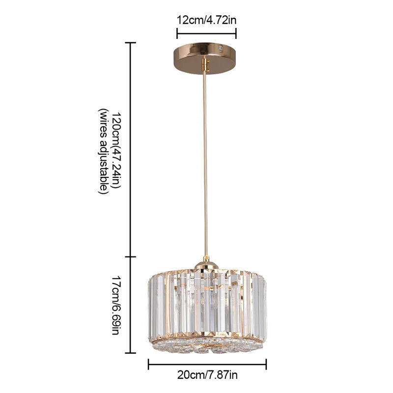 GreeLustr Modern Crystal Pendant Light Chandelier for Living Room