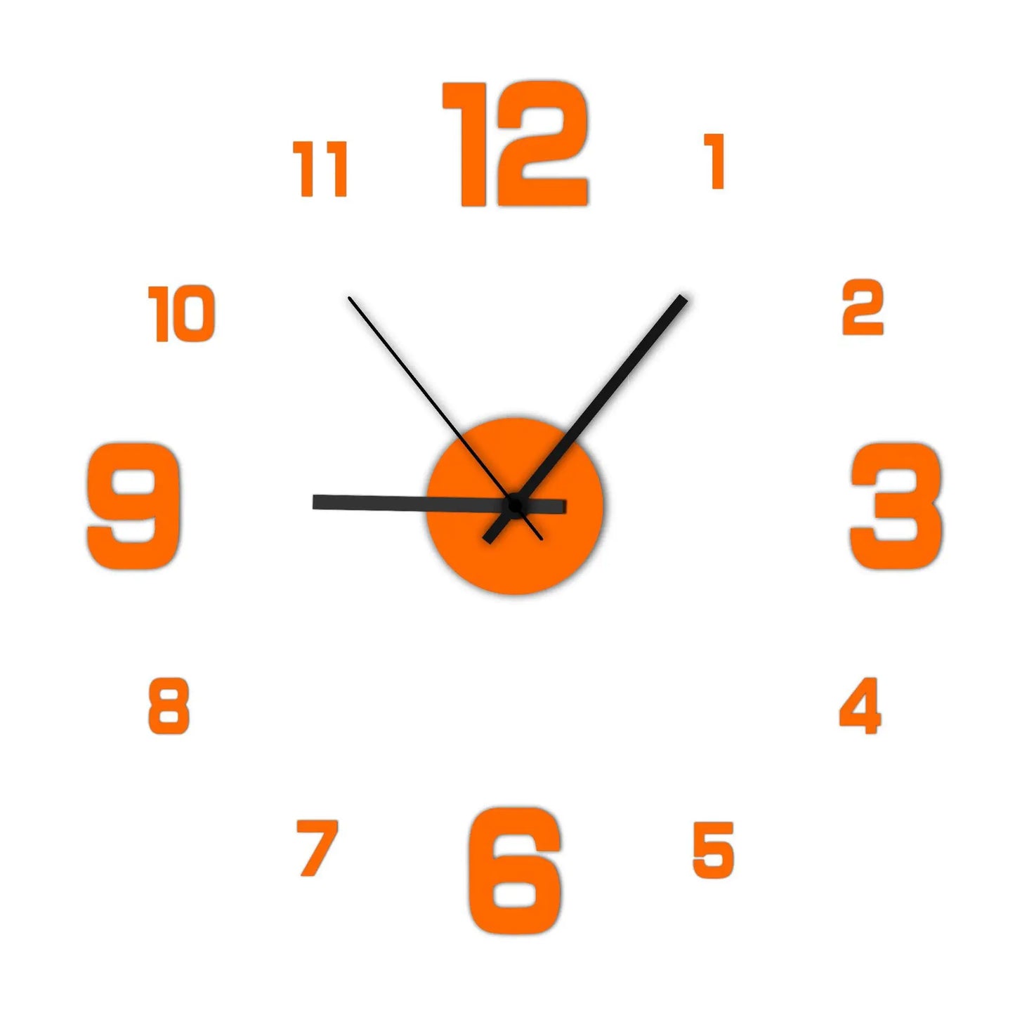 NONE Frameless DIY Wall Clock Wall Decal Living Room
