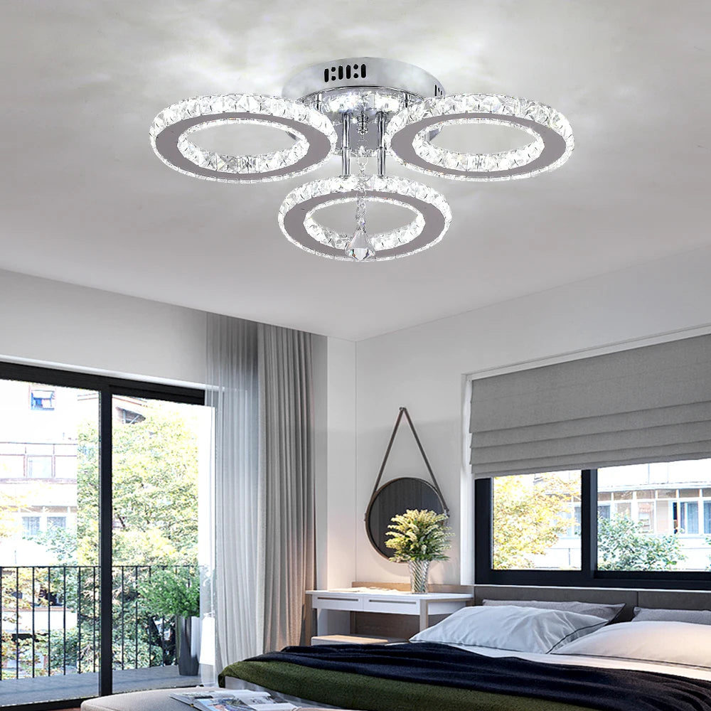 Vinilky Crystal Ceiling Chandelier For Living Room And Dining
