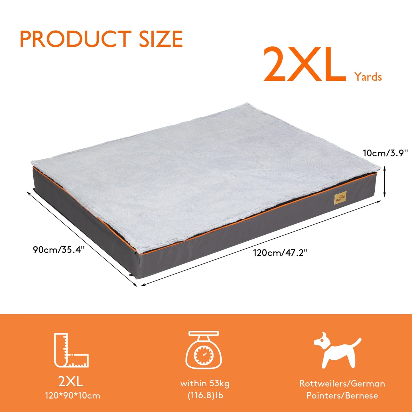 BINGOPAW Orthopedic Memory Foam Dog Bed With Washable Cover