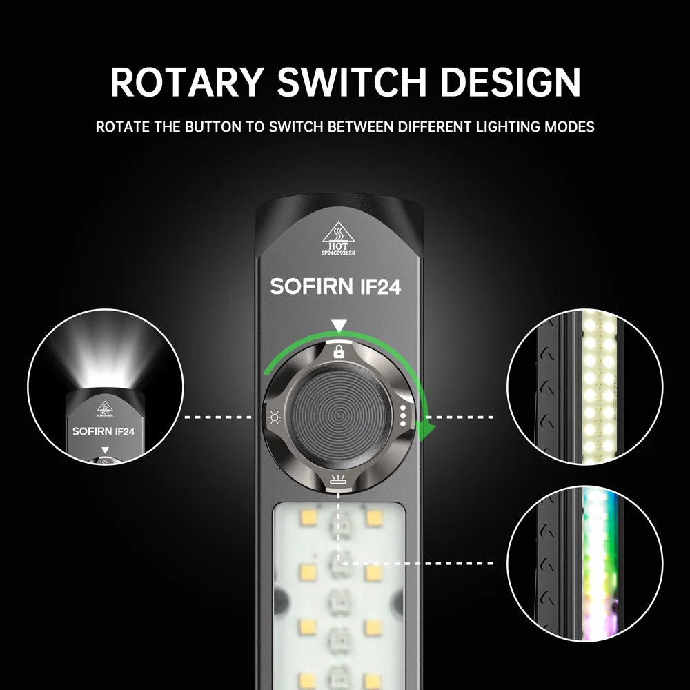 Sofirn IF24 RGB LED Flashlight Magnetic USB-C Rechargeable