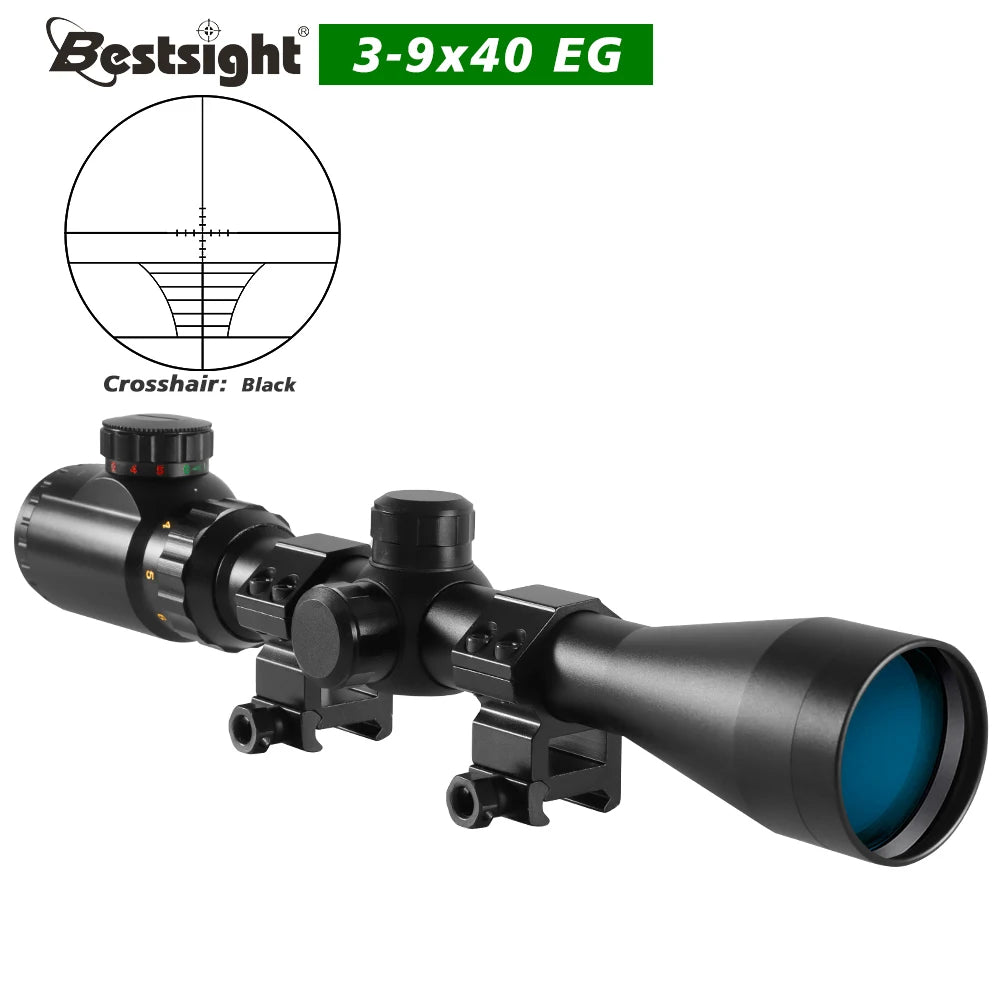 Nabila Illuminated Hunting Scope With Mounts Mil Dot Reticle
