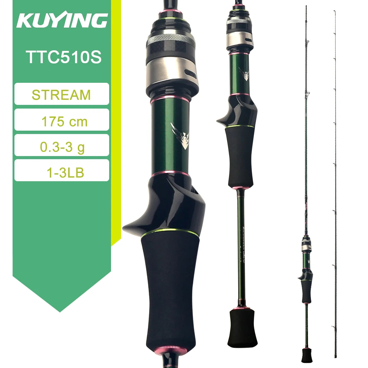 Kuying Teton Spinning Casting Rod BFS Pole Carbon 0.8-8g 1-8lb
