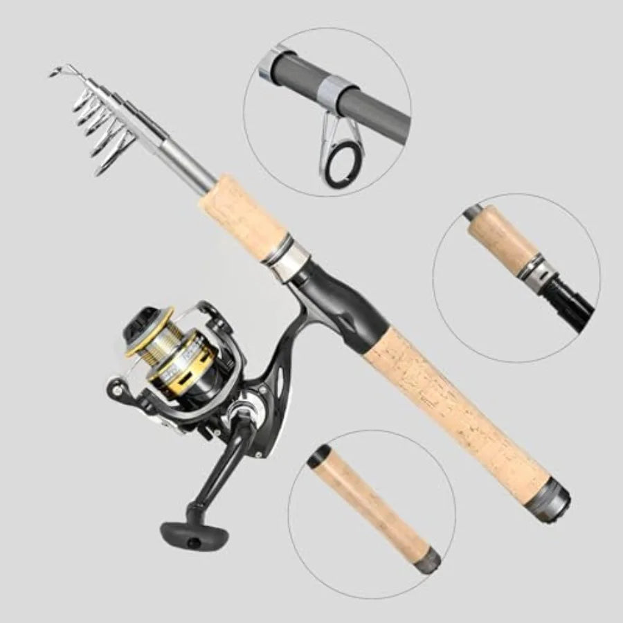 Carbon Fiber Spinning Rod Combo Kit With 145 Accessories