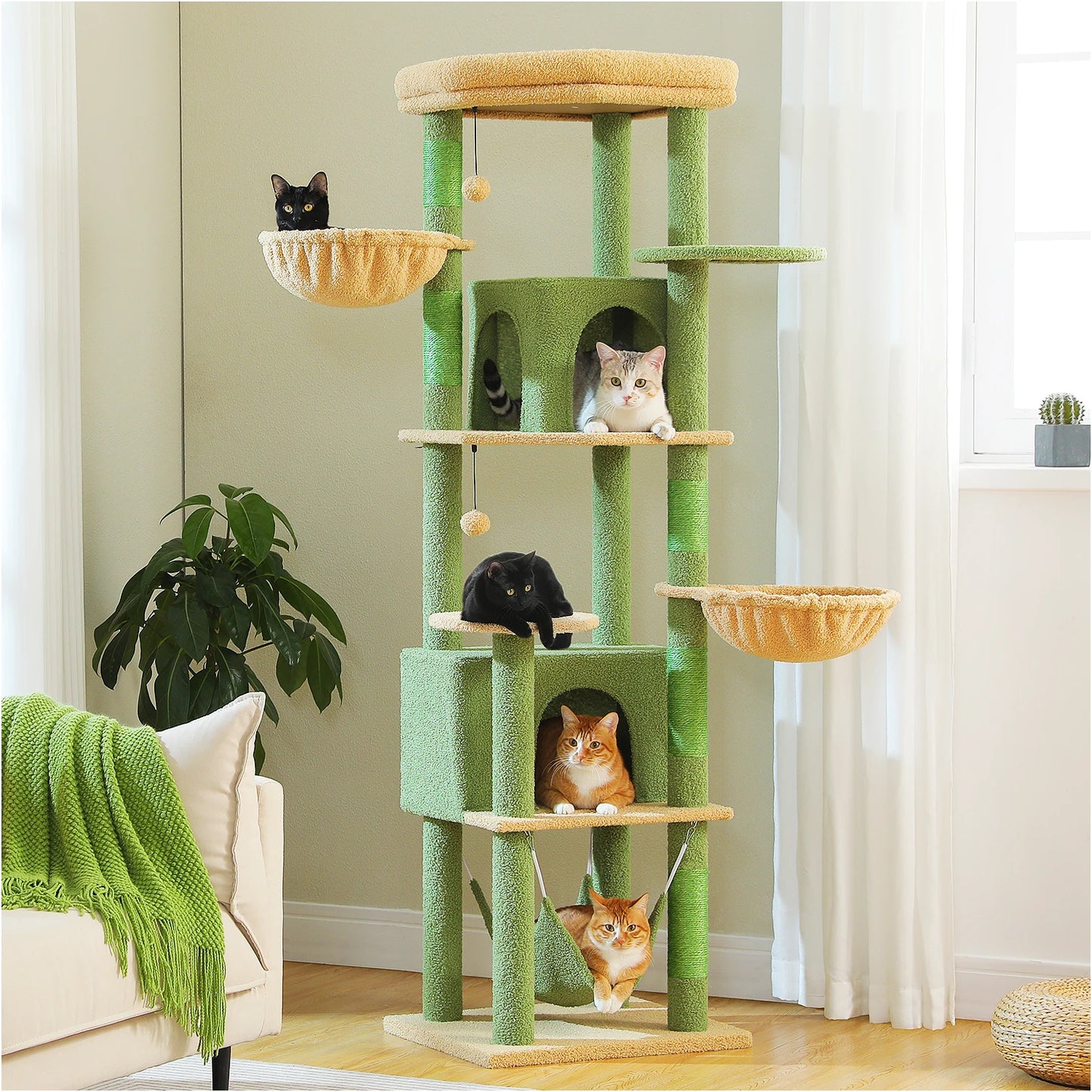 PAWZ Road Tall Cat Tree With Scratching Posts And Perch