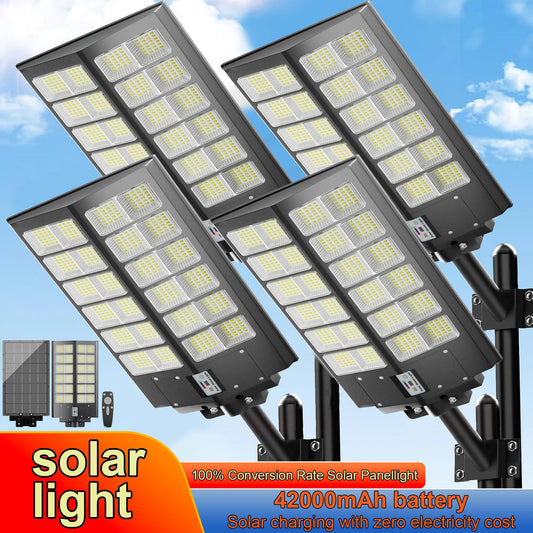 4-Pack Outdoor Solar Street Lights IP65 Waterproof With Motion Sensor