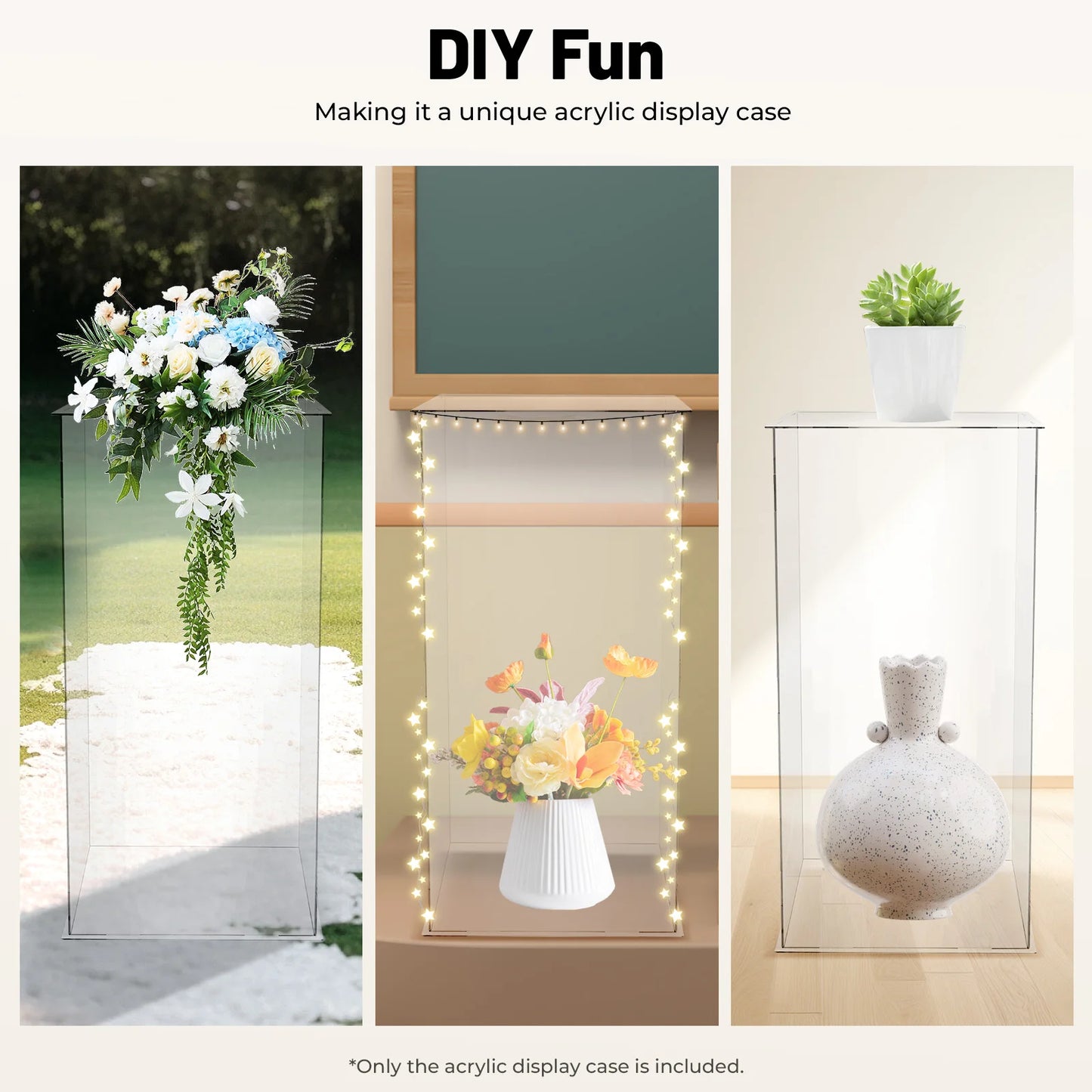Acrylic Display Stand Freestanding Acrylic Display Case Acrylic Display Box For Action Figures Collectibles Flowers 30*30*60cm