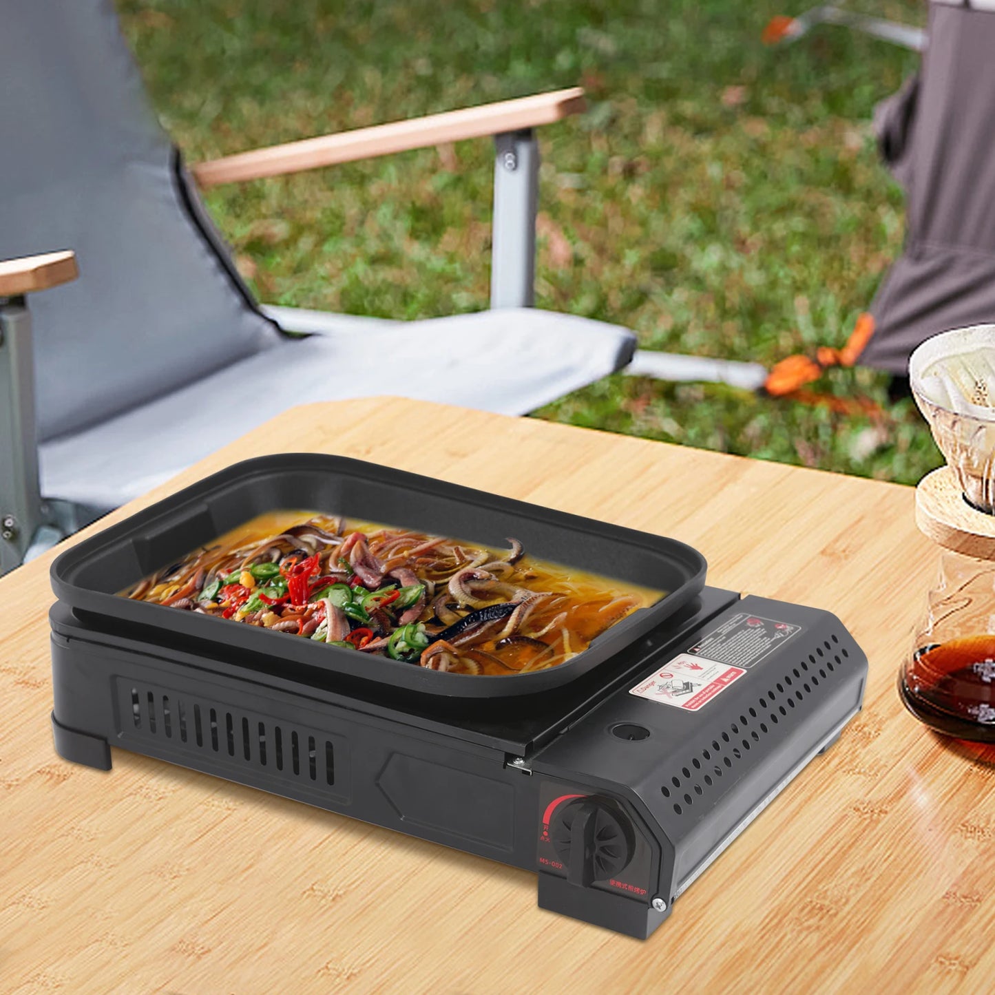 Portable Camping Gas Grill Stove With Butane Lightweight Outdoor Cooking