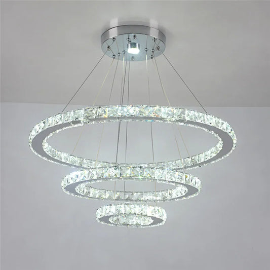 VETRULUS Crystal LED Modern Pendant Light Chandelier