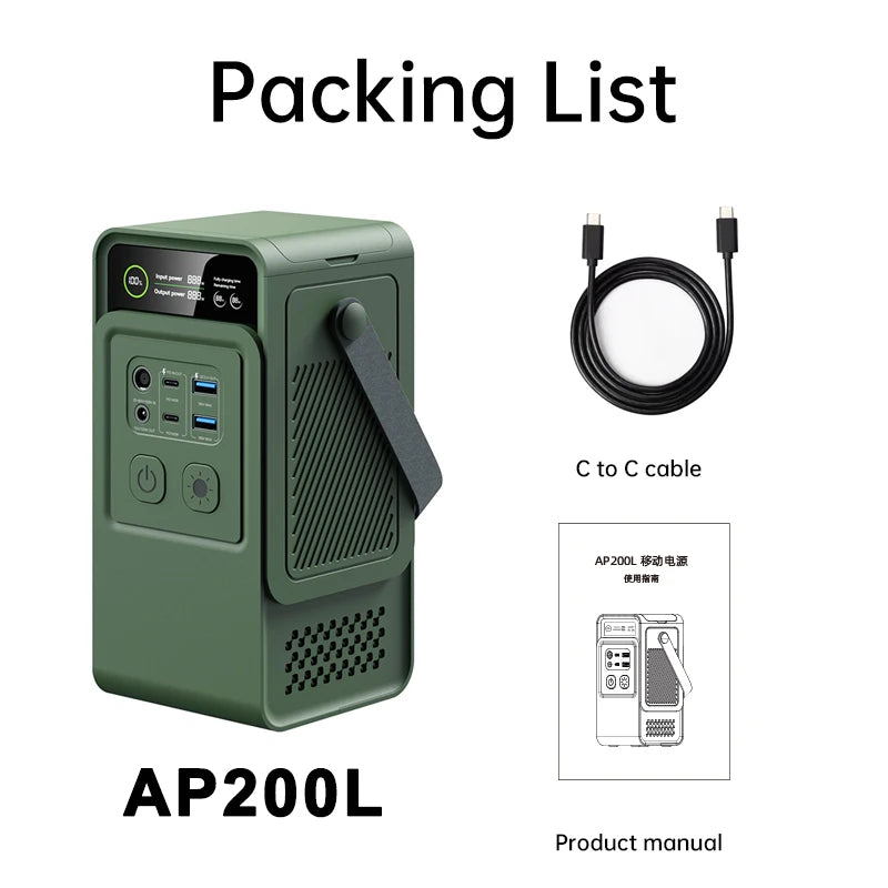 CTOLITY 200W LiFePO4 Power Station 192Wh Portable Emergency Battery