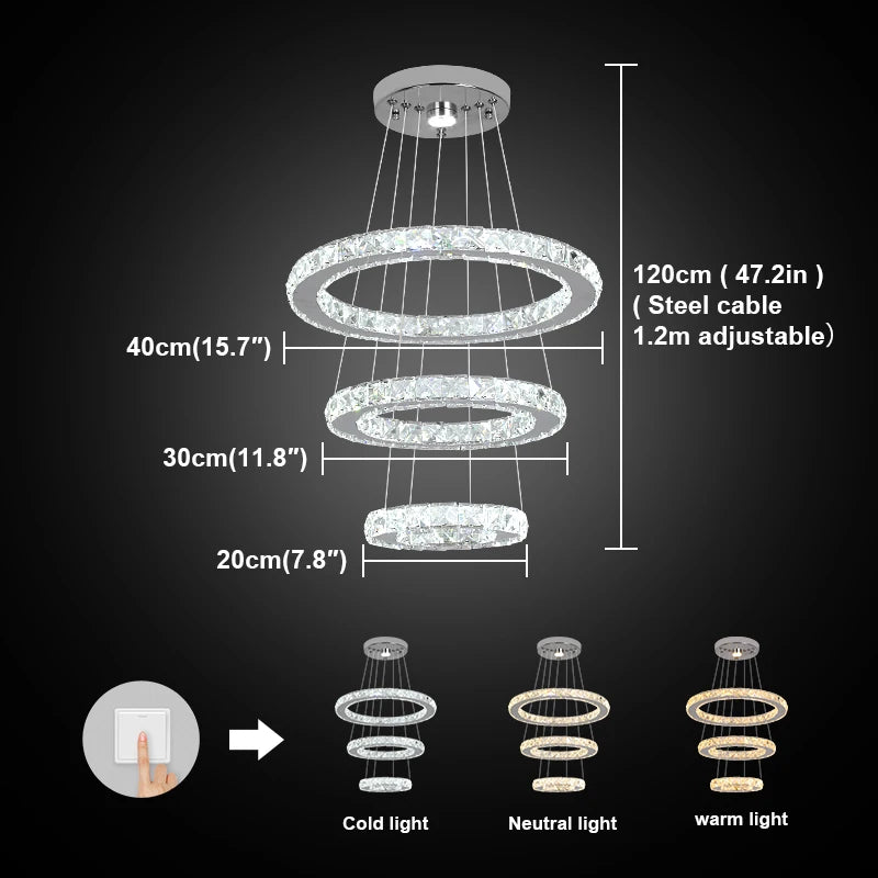 GreeLustr Modern Crystal Chandelier For Living Room Dining Area