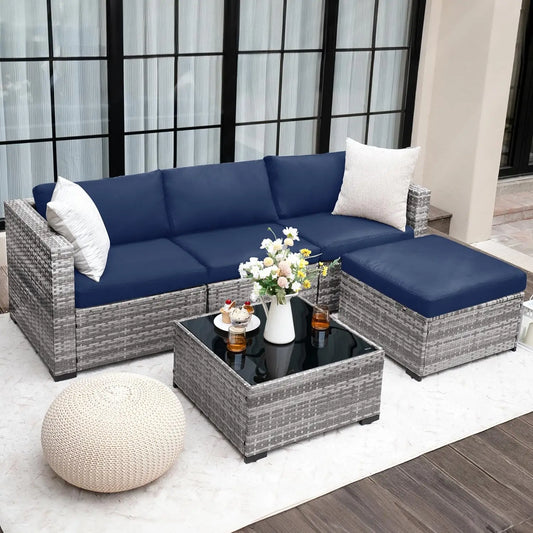 Patio Sofa Set Outdoor Sectional Modular Design All Weather