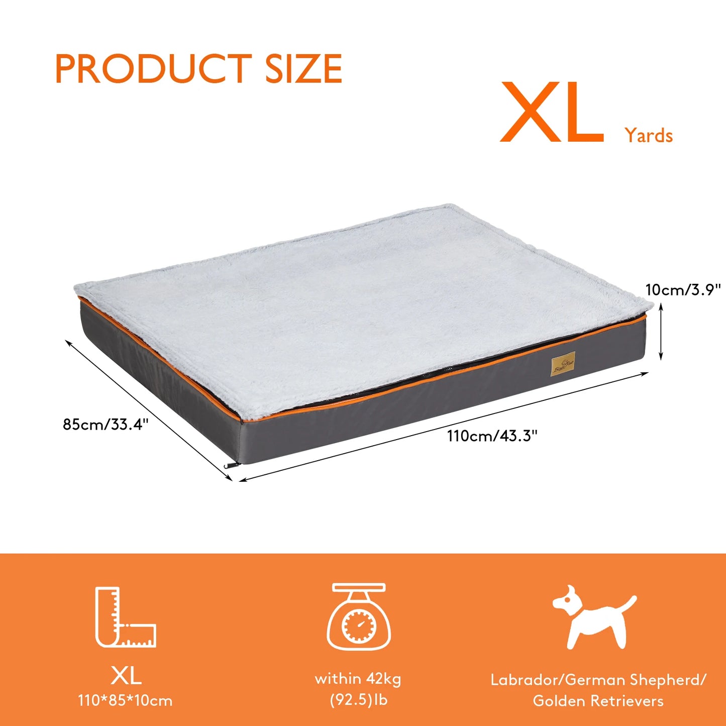 BINGOPAW Orthopedic Memory Foam Dog Bed With Washable Cover