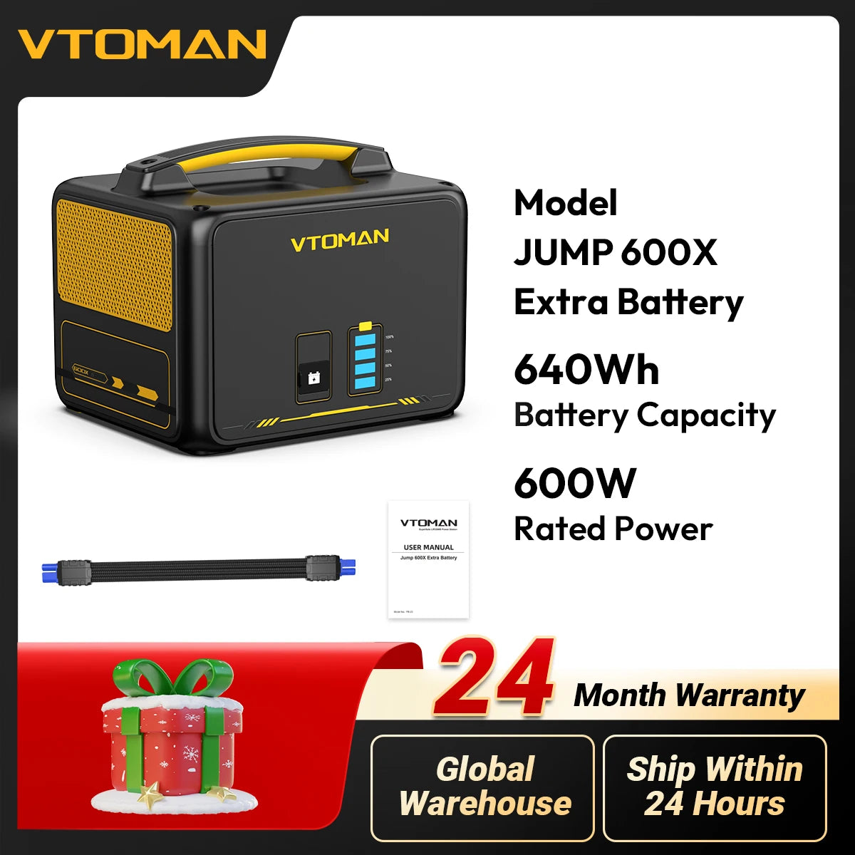 VTOMAN 600W Extra Battery 640Wh For JUMP600X Power Station