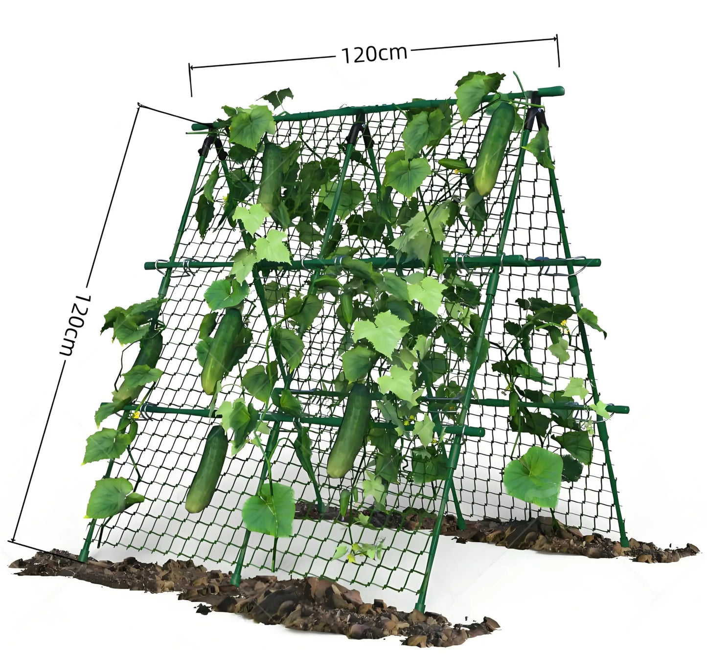 Raised Bed Trellis, 4x4 ft Metal A-Frame Garden Trellis with Netting, Outdoor Support for Climbing Vegetables Tomatoes Cucumbers