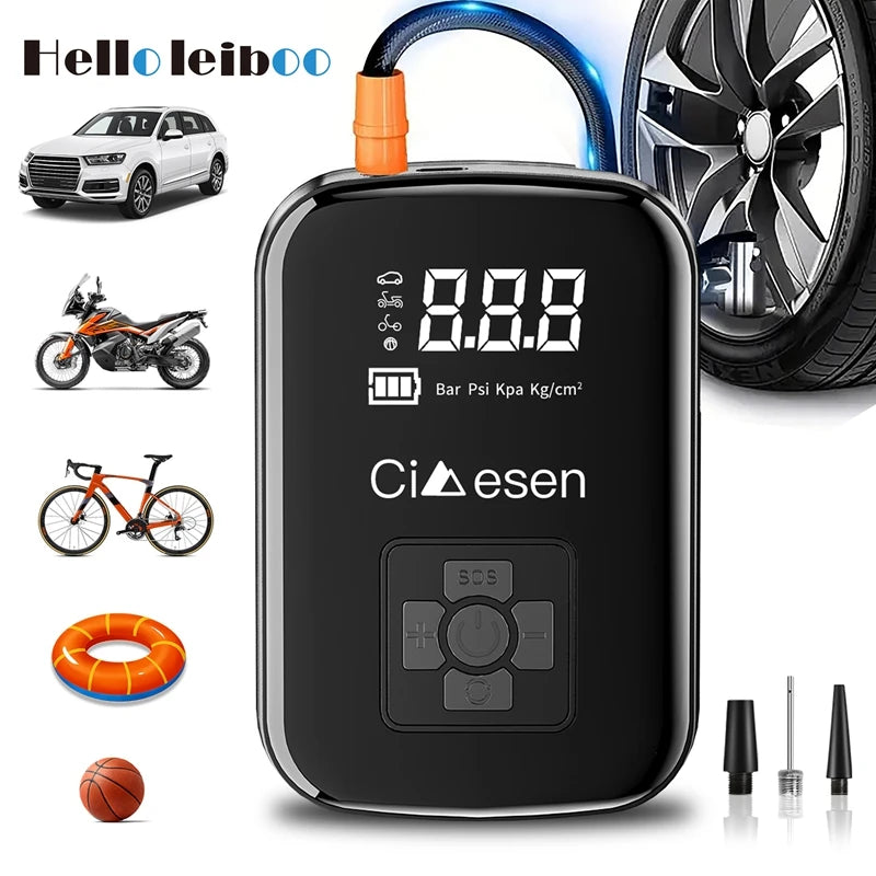 HELLOLEIBOO Car Wireless Air Pump Portable Tire Inflator