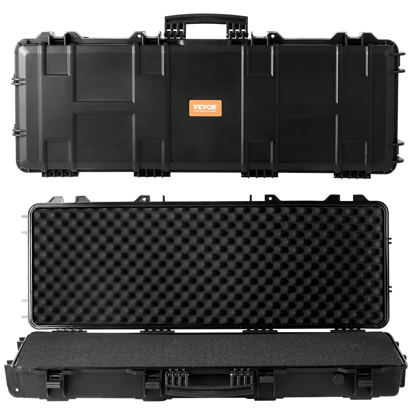 SucceBuy Rifle Hard Case Portable Long Gun Storage Suitcase with 2 Casters Shockproof & Waterproof Airsoft Rifle Protective Case