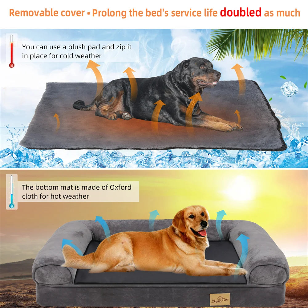 BORWART CN Calming Orthopedic Memory Foam Dog Bed Removable Waterproof Cover