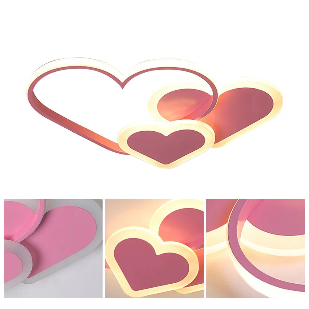 Heart-Shaped LED Ceiling Lamp With Remote Control 36W 3000-6000K