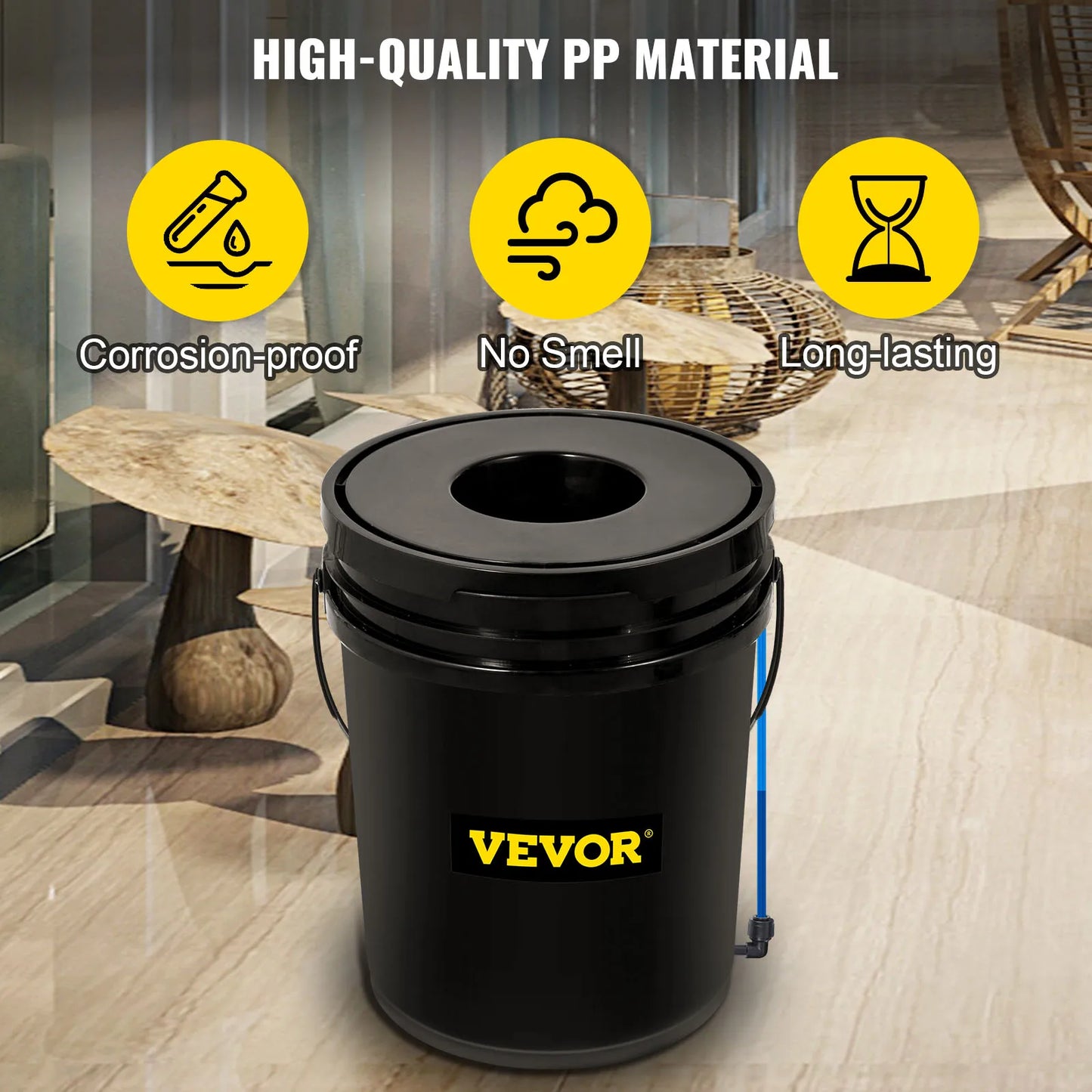 SucceBuy Hydroponics Deep Water Culture DWC Hydroponic System 5 Gallon 4 / 5 / 8 Buckets Hydroponic Systems, Parts & Accessories
