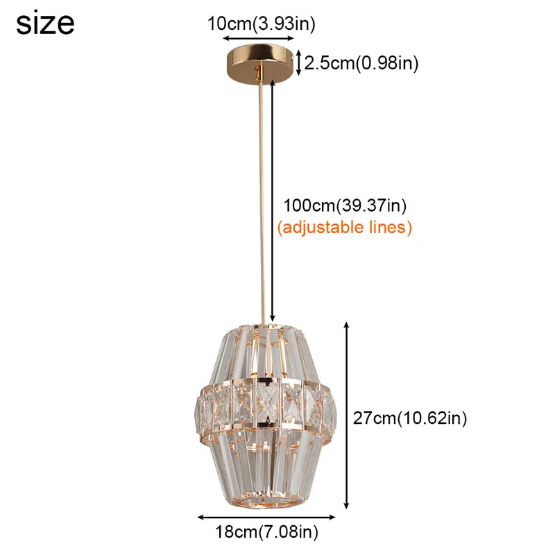 GreeLustr Crystal LED Chandelier Light Pendant Ceiling Lamp