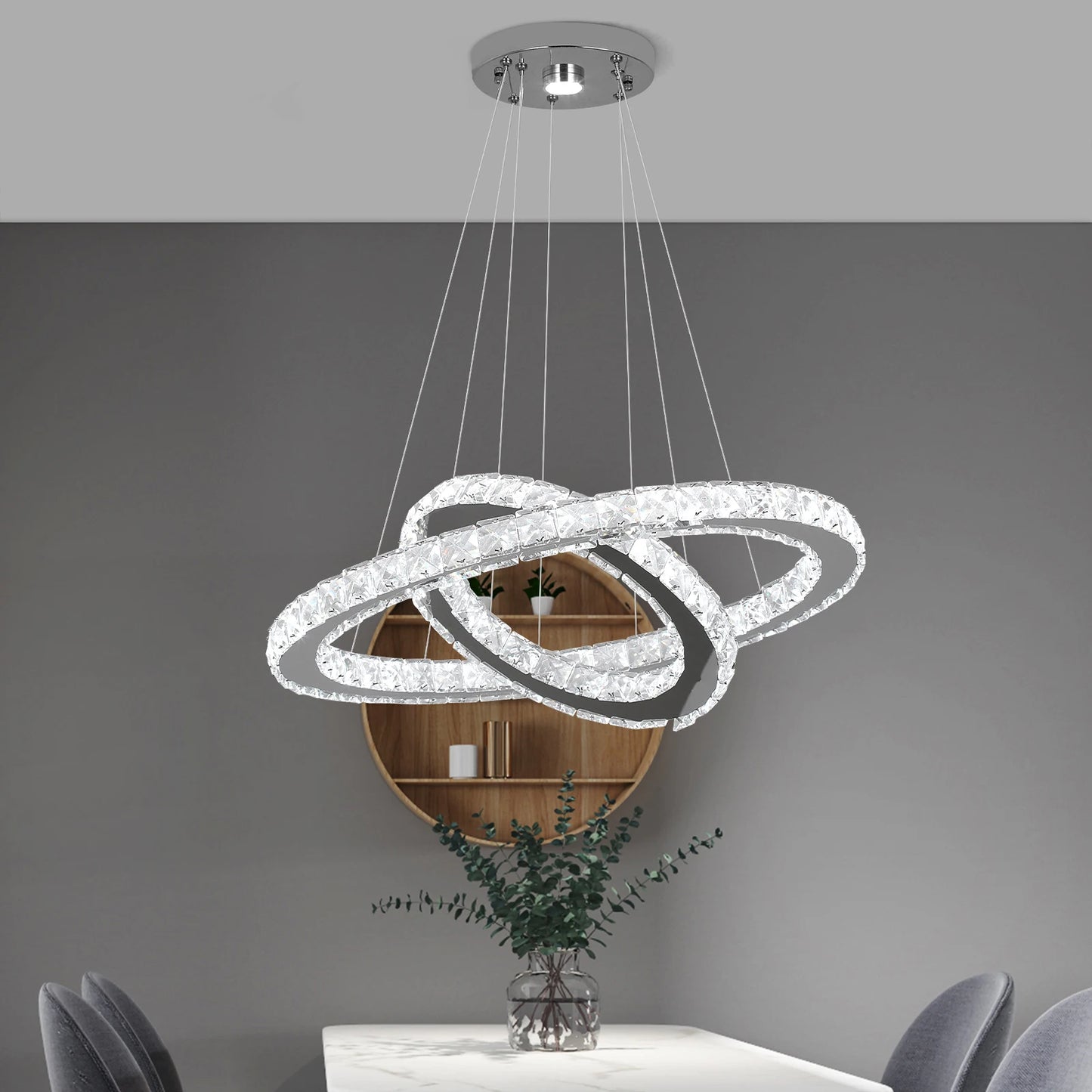 GreeLustr LED Crystal Pendant Light Dimmable Chandelier