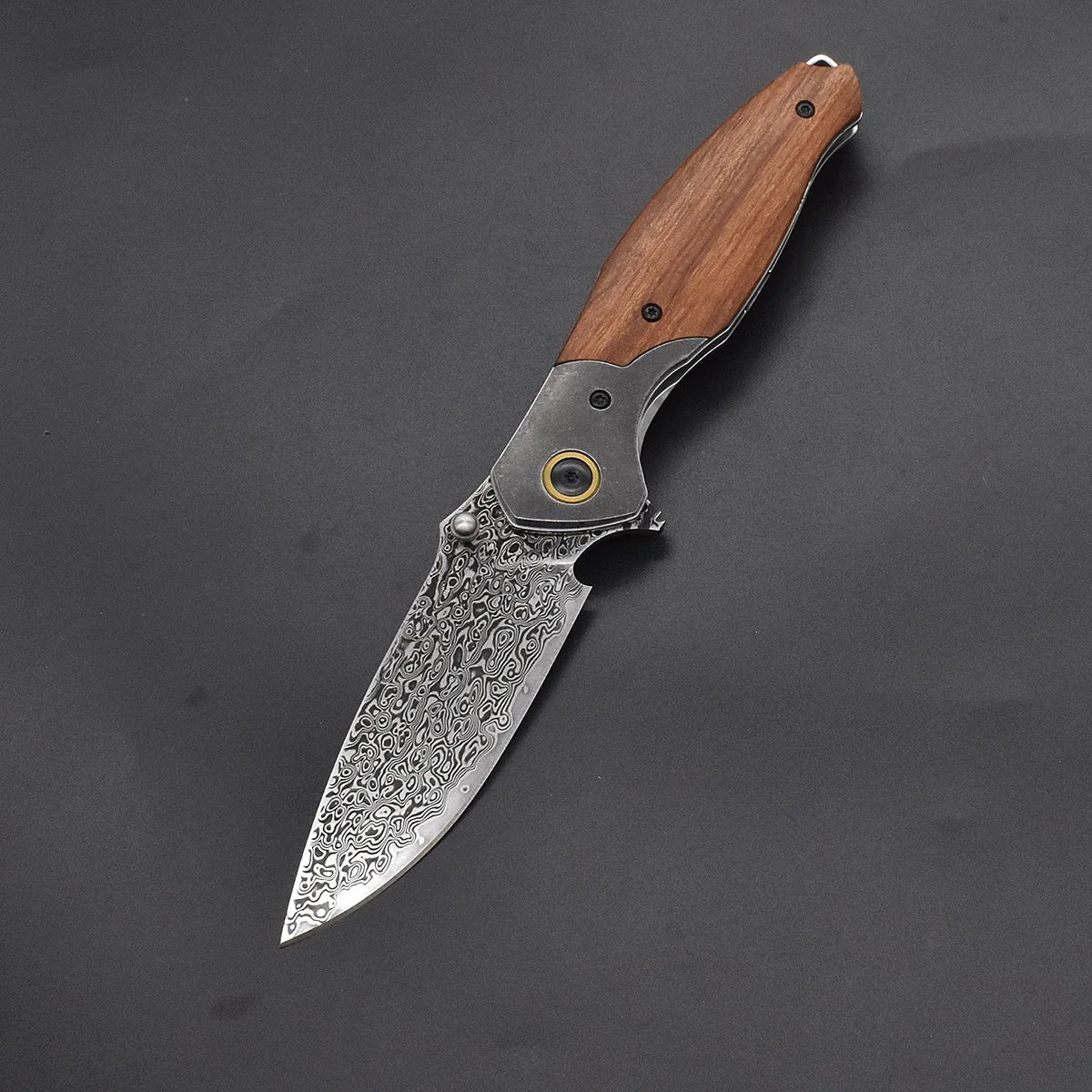 1pcs.Damascus Steel G10 Handle Folding Knife With Back Clip Outdoor Camping Fishing Portable Tools, Collecting Gifts EDC