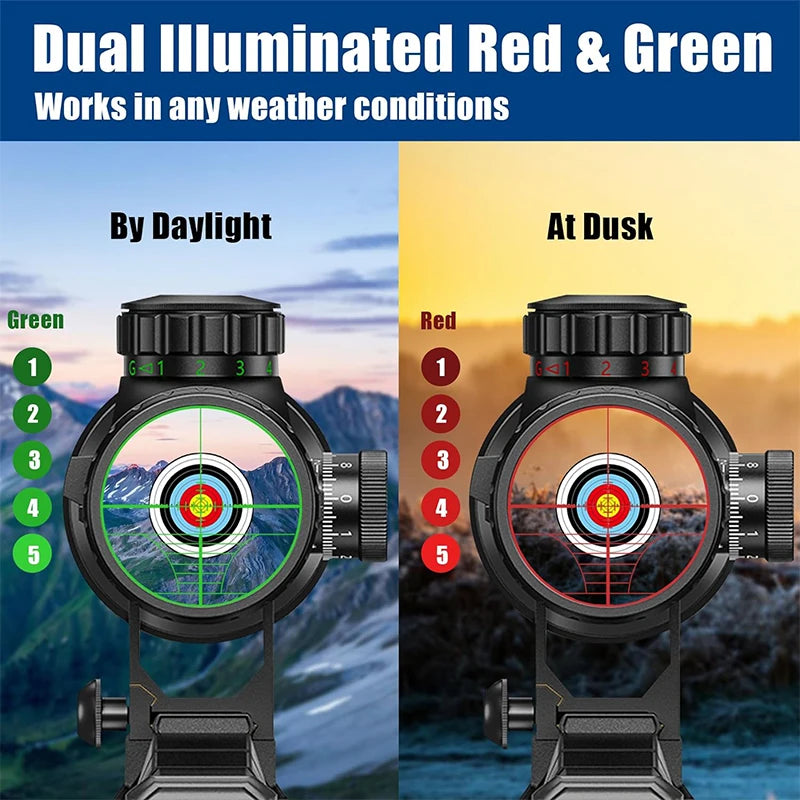 Bestsight Illuminated Tactical Hunting Rifle Scope With Red Green Reticle