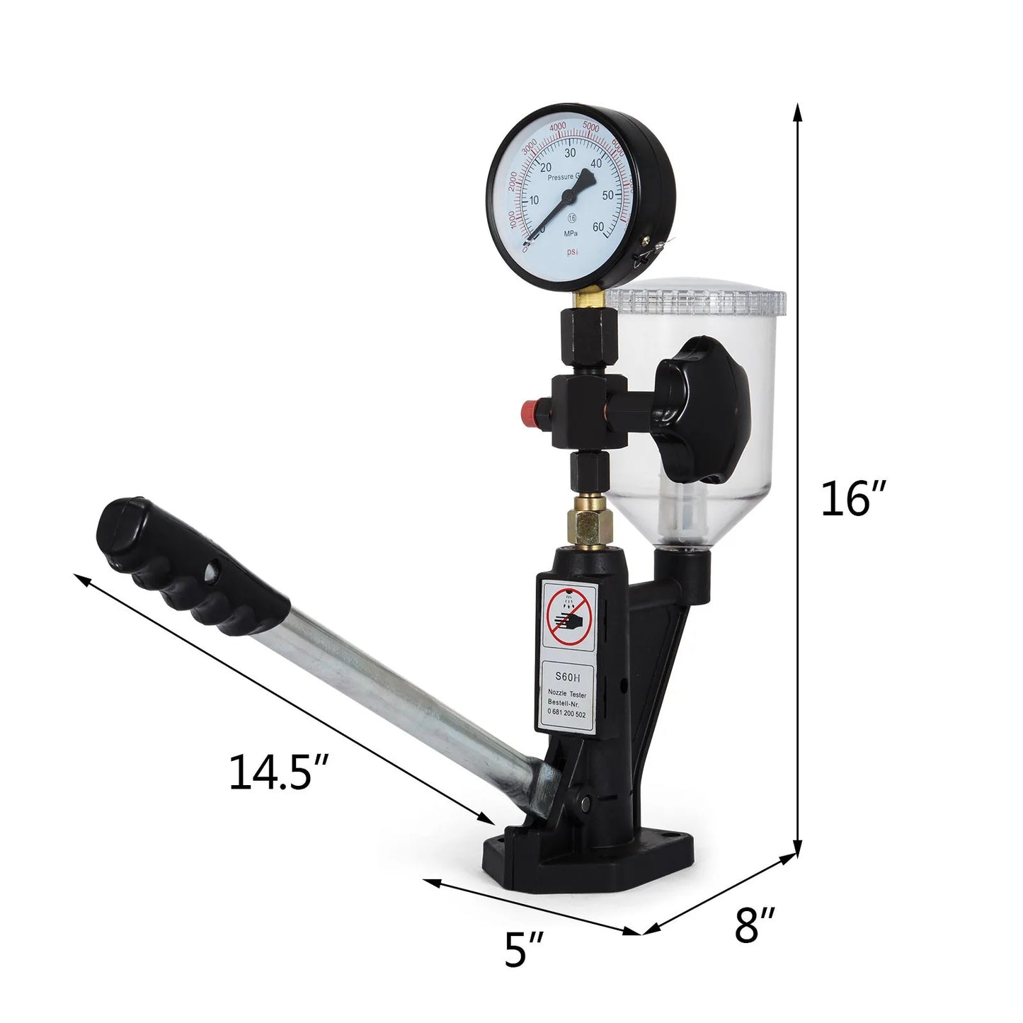 SucceBuy Diesel Injector Nozzles Tester With Dual Scale Gauge 60MPa