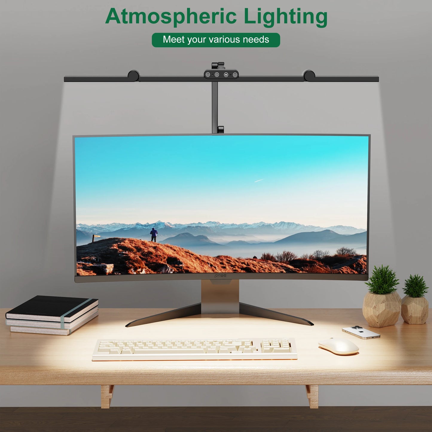 Aiopp Three Head Desk Lamp With Memory Function And Five Color Temperatures LED