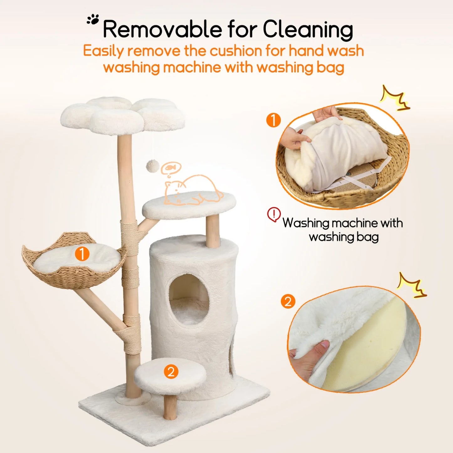 BINGOPAW Multi-Level Cat Tree With Hanging Ball And Sisal Posts