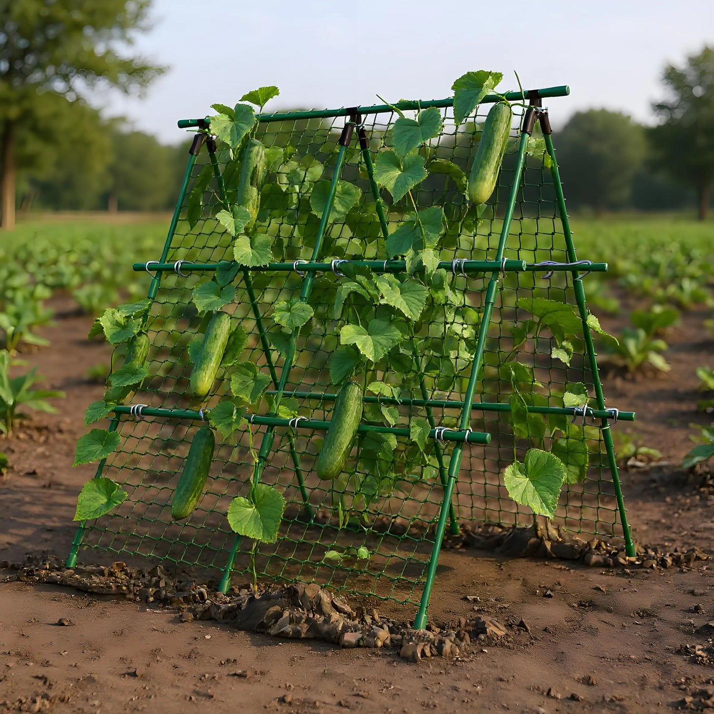 Raised Bed Trellis, 4x4 ft Metal A-Frame Garden Trellis with Netting, Outdoor Support for Climbing Vegetables Tomatoes Cucumbers