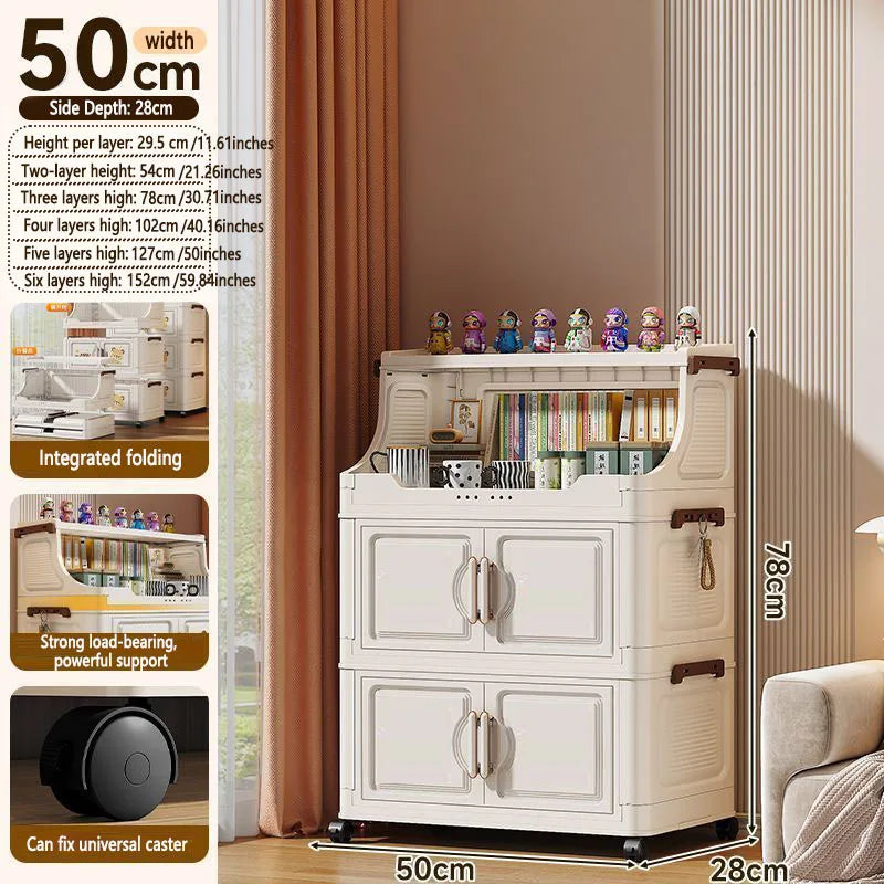 Multi Layer Foldable Plastic Snack And Toy Storage Rack
