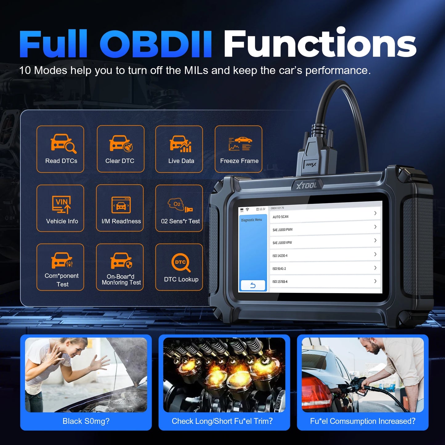 XTOOL D6 V2.0 All System Diagnostic Tools OBD2 Scanner