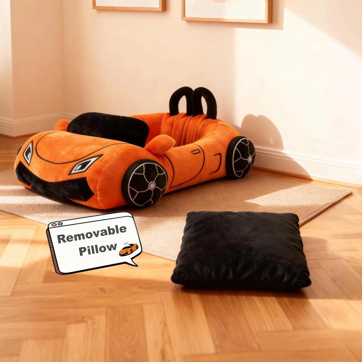 CWV Cute Cat Bed Supercar Style Cozy Washable Pet Mat