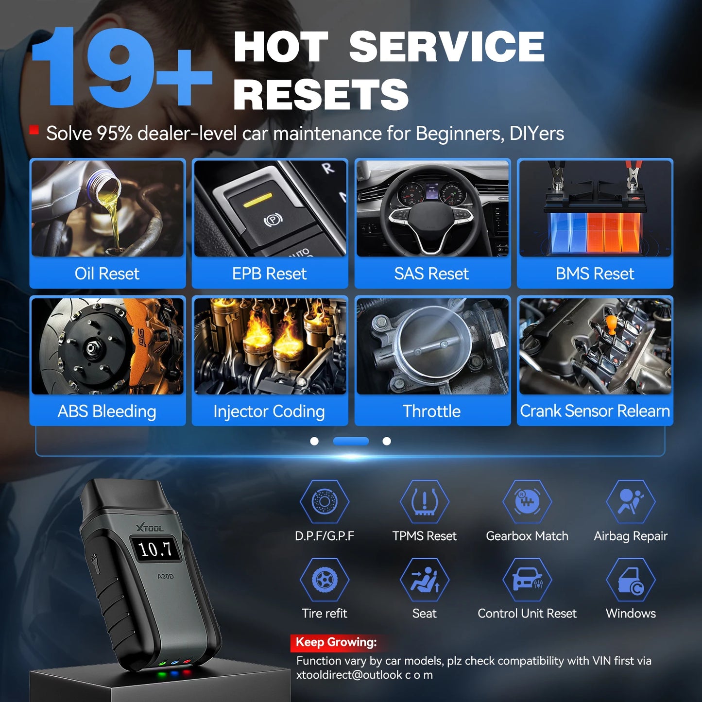 XTOOL Anyscan A30D Wireless OBD2 Scanner with Free Updates