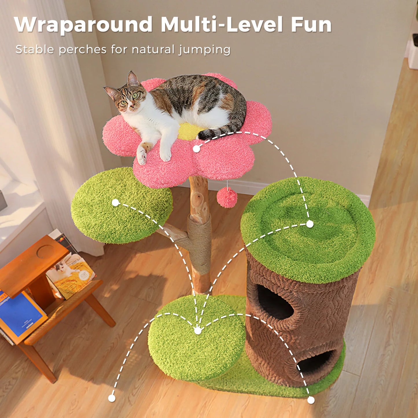 PAWZ Road Large Cat Tree Four Condos And Scratching Post