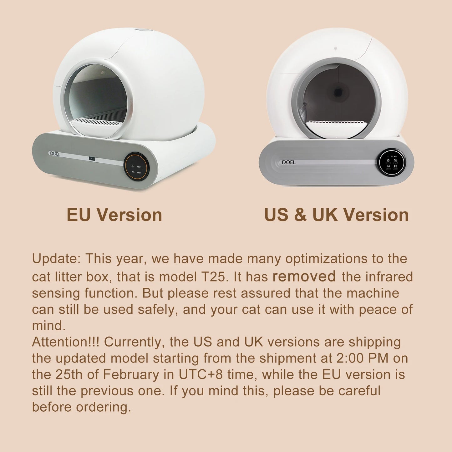 DOEL Smart Automatic Self-Cleaning Cat Litter Box WiFi App