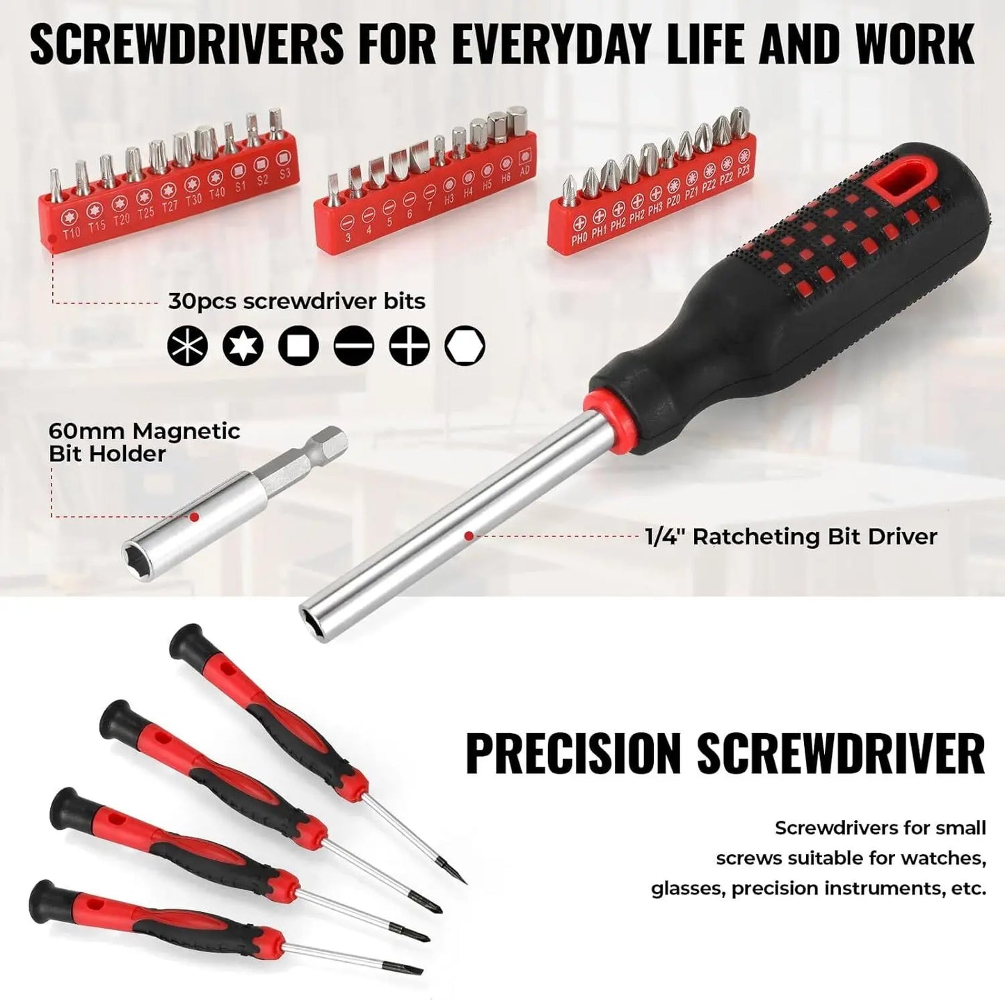 TLGREEN 218-Piece Household Tool Kit Auto Repair Set With Toolbox