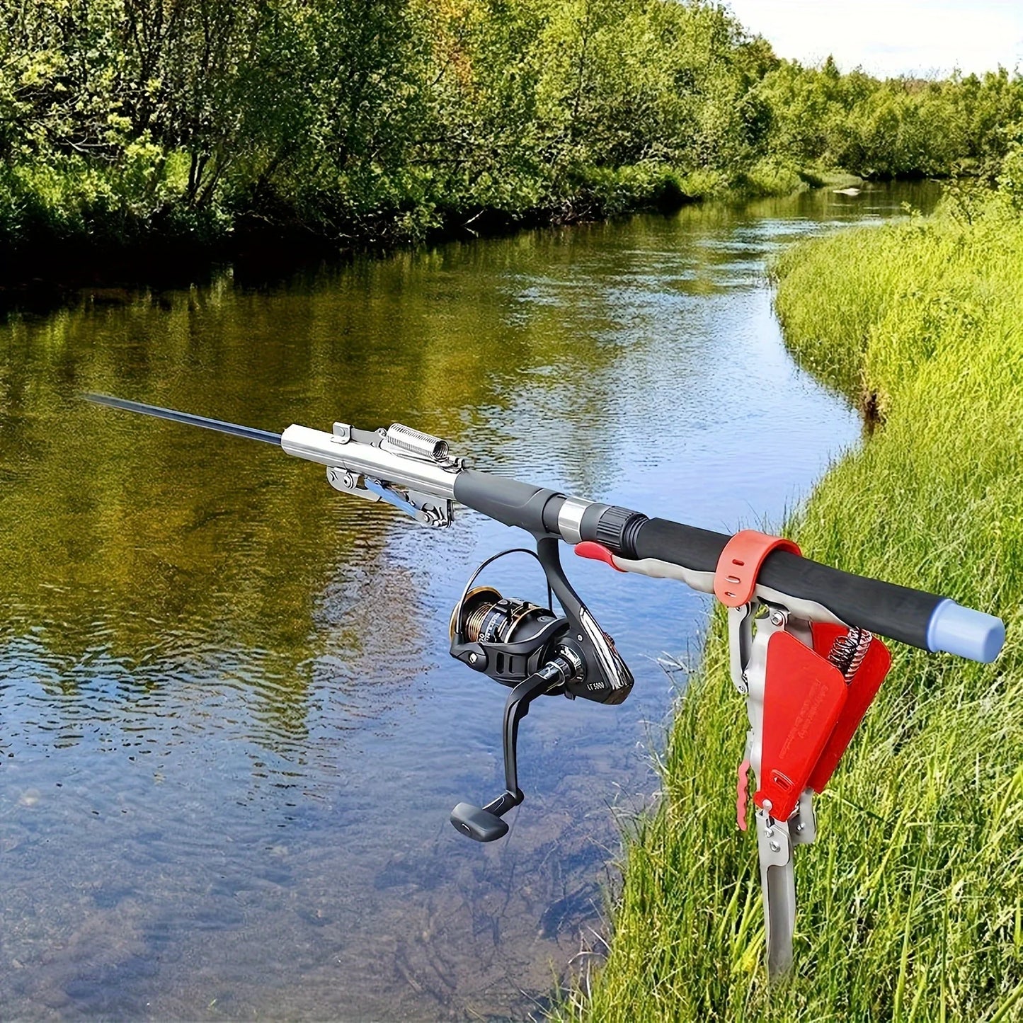 Automatic Spring Fishing Rod Holder 1 Pack, Fishing Rod Holder, Fishing Rod Holder Automatic Spring Flip Hook, Stainless Steel